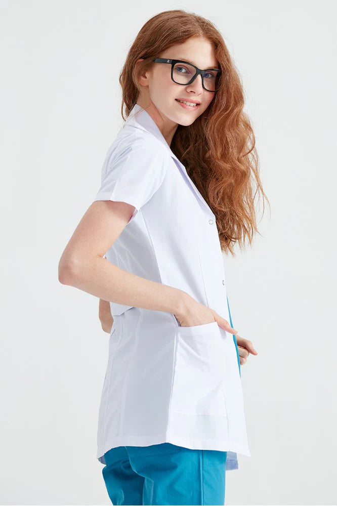 Halat medical pentru femei, scurt, cu maneca scurta - DrWear