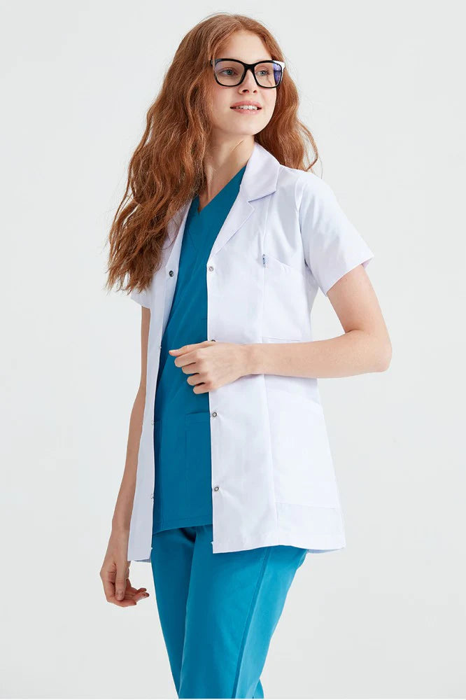 Halat medical pentru femei, scurt, cu maneca scurta - DrWear